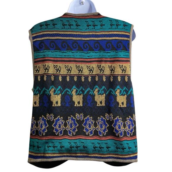 Vintage Melrose Knits By Christian De Castelnau Aztec Vest Skirt‎ Set Size S/M - Picture 3 of 16